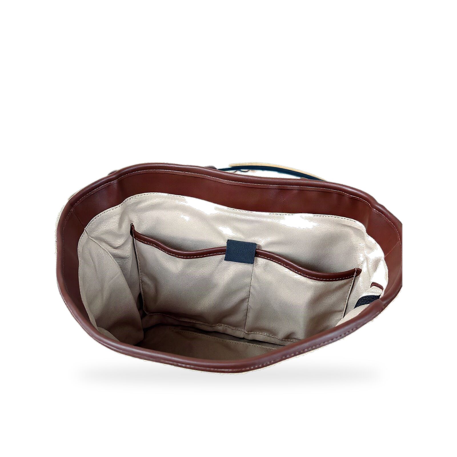 CAO Tote in Brown / Ecru, from above